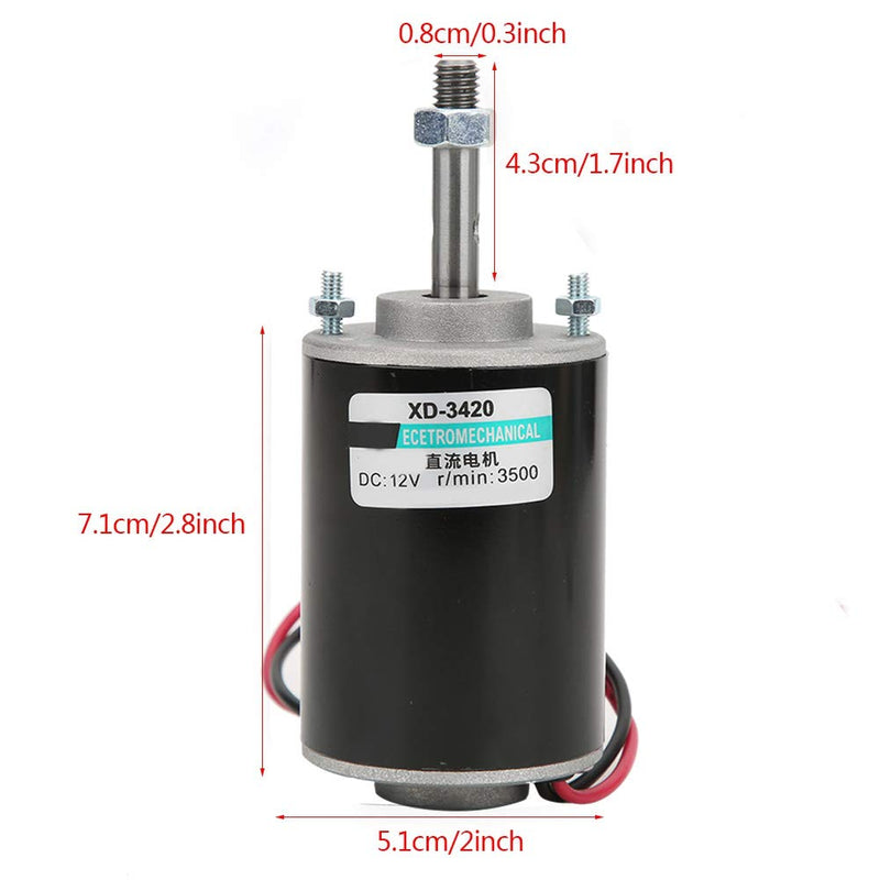 Permanent Magnet Motor DC 12/24V 30W High Speed CW/CCW Reversible Electric Gear Motor Low Noise for DIY Generator(3500RPM(12V))