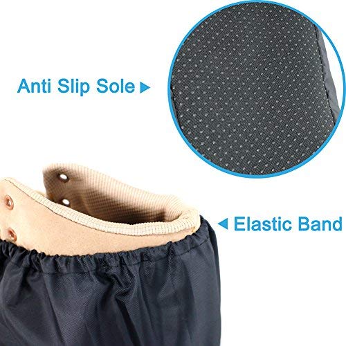 Reusable Boot & Shoe Covers Water Resistant Non Skid and Washable for Real Estate Contractors to Keep Floors Carpets Footwear and Rooms Clean - 5 Pairs (Large, Black) Large