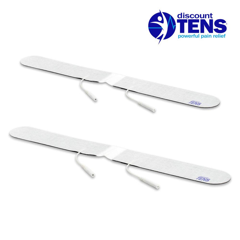 TENS Electrodes, 2 Premium Quality 13 inch x1.5 inch Lower Lumbar Strip Self Adhesive Electrodes for TENS Units, Wired TENS Unit Electrodes, Discount TENS Brand