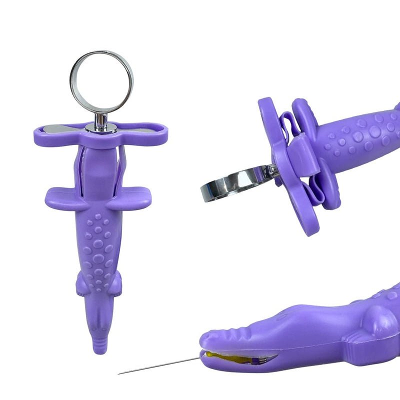 Dental Syringe Handle Protect Sleeve, YOUYA DENTAL 4PCS Silicone Needle Cover Case Injector Tool Cover Surgical Rubber Needle Instrument Protective Cover Case Reusable Clinic Tool Cover Case Gifts Crocodile - Combo 1