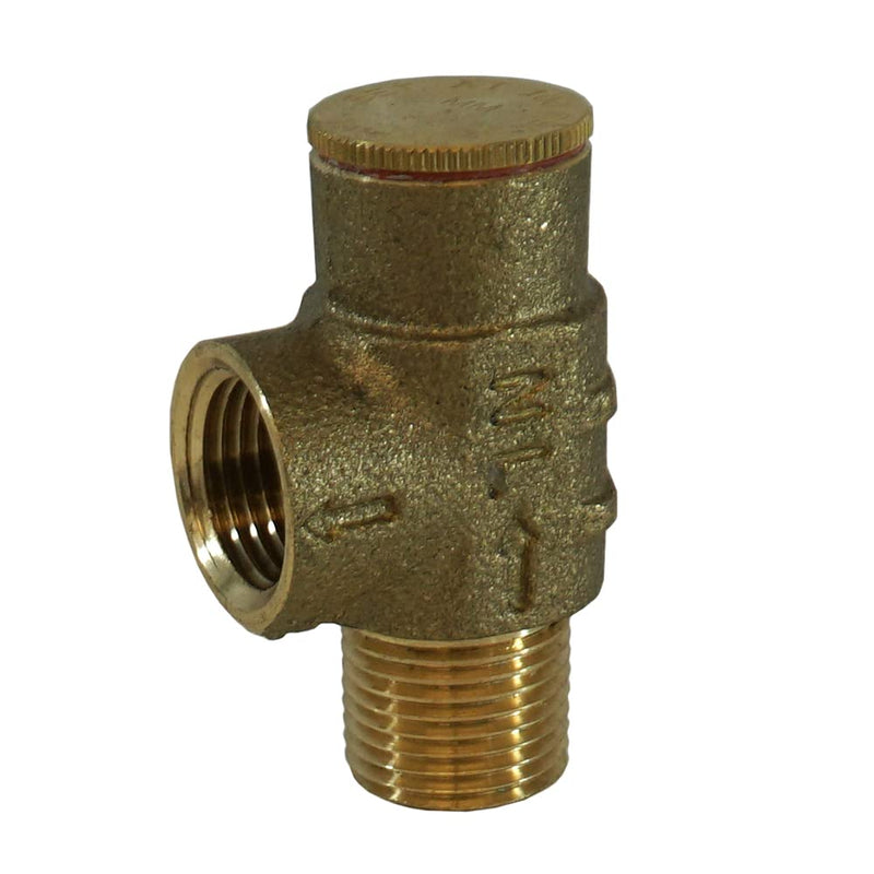 Merrill PRVNL50100 1/2" Lead-Free Brass Pressure Relief Valve, 100 PSI Adjustable Safety Valve for Cold Water Well, Pump & Plumbing Systems, 1/2" MNPT x 1/2" FNPT No-Lead Water System Protection Valve