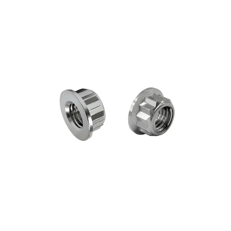 RISON Titanium Bi-Hex Sprocket Nut 12PT Flange Lock nut Titanium Metal Lock nut Pack of 5 (M10x1.25mm,Original) M10x1.25mm Original