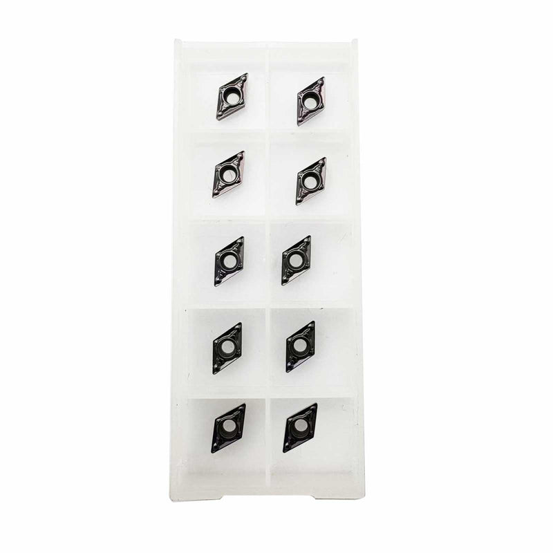 10pcs DCMT21.51-MV DCMT070204-MV MM25 Carbide Turning Inserts,DCMT Insert Mutilayer Coated Lathe Replacement Inserts for Lathe Turning Tool Holder Boring Bar Stainless Steel Cutting 10pcs DCMT21.51 MM25