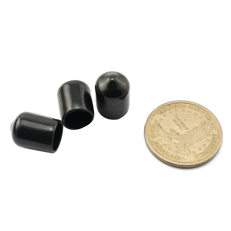 Screw Thread Protectors 60PCS 3/8" Black Rubber Thread Protection Cap Round Dust Protective Cover for 3/8 Inch Screws and Bolts Rubber End Cap