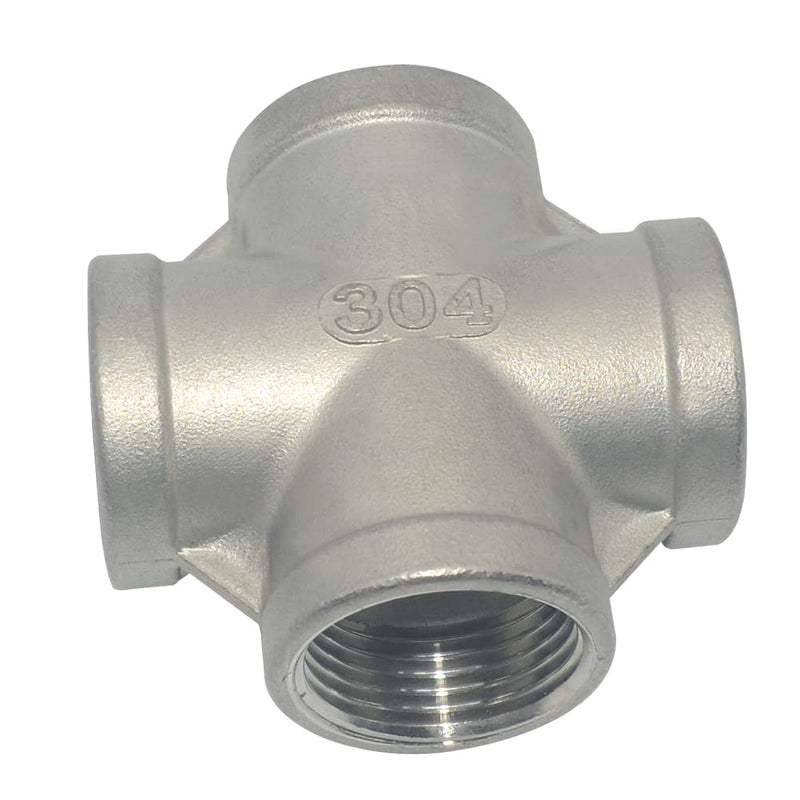 1" NPT Female Thread 4 Way Coupling,Cross,Stainless Steel 304 Cast Pipe Fitting 1 Inch