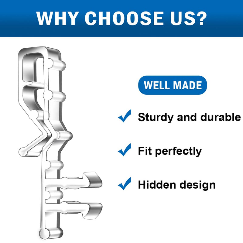Hidden Channel Valance Clips, 2-1/8inch Clear Plastic Valance Clips for The Valance with a Groove in The Back (24pcs) 24