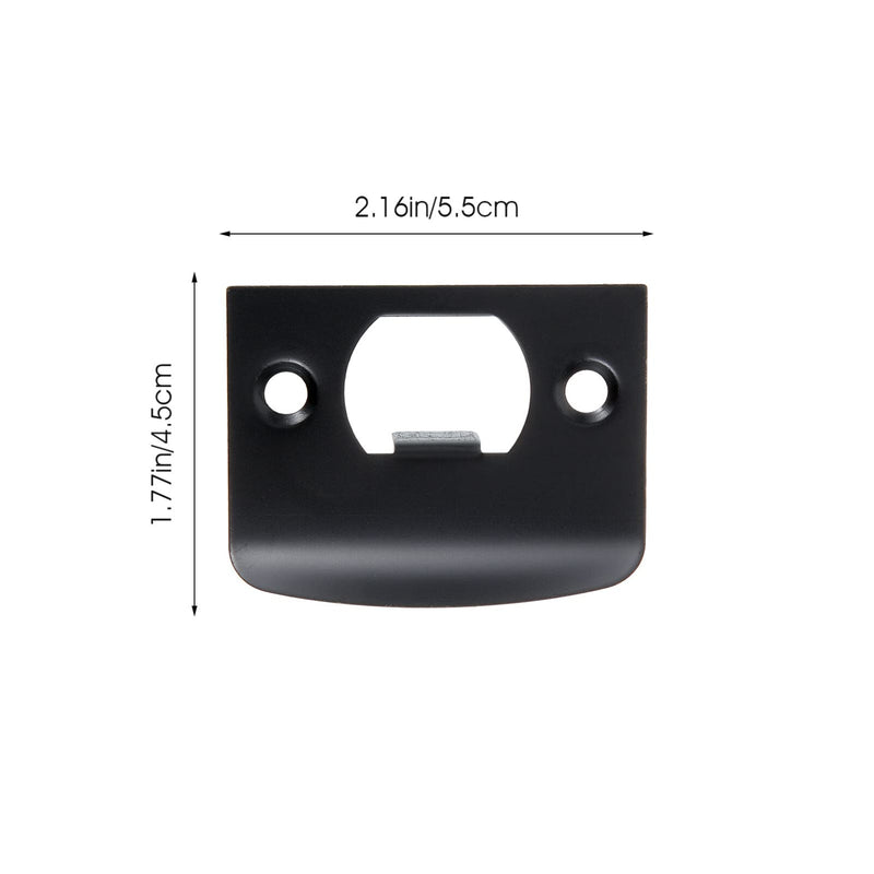 DOITOOL Full Lip Round Corner Deadbolt Strike Plate, 4 Pack Door Strike Plate Black Deadbolt Strike Plate Stainless Steel Deadbolt Covers Door Reinforcement Kit
