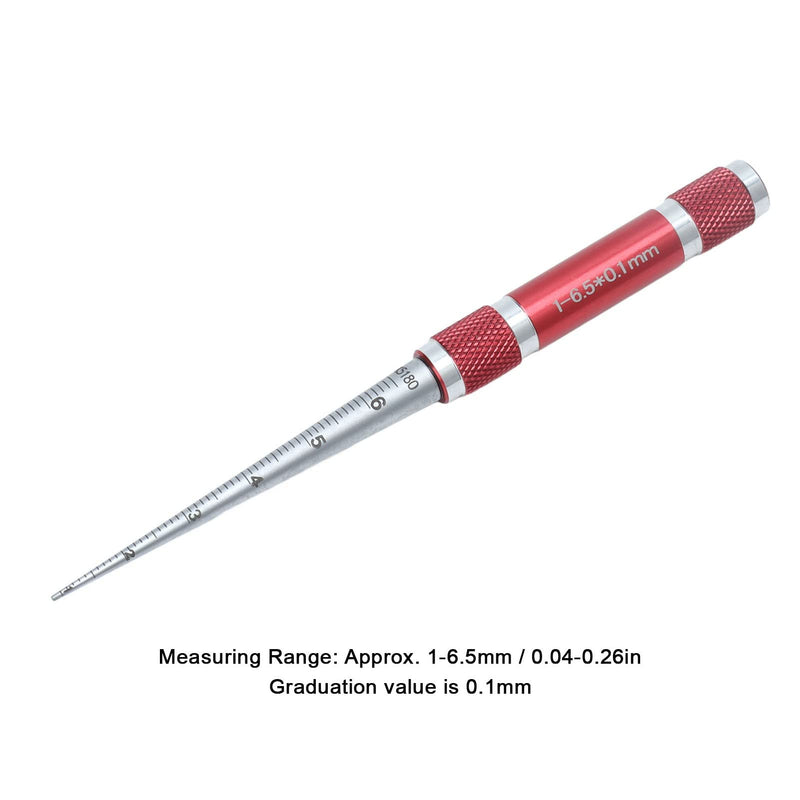 Aperture Tapered Hole Ruler Stainless Steel Inner Hole Diameter Measuring Tool 1‑6.5mm