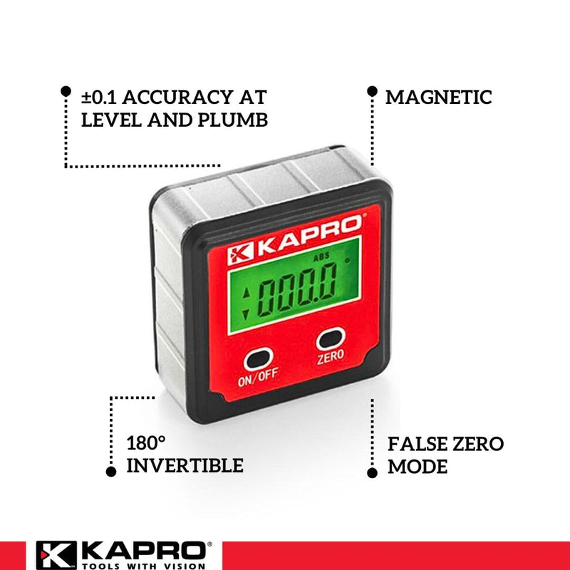 Kapro - 393 DIGI Pro Digital Inclinometer - Magnetic - Pocket Digital Box Level - LCD Display & Automatic Inversion - ±0.1 Level and Plum Angles - Pocket Sized - 2.4” | Pocket Digital Box Level - LCD Display & Automatic Inversion - ±0.1 Level and Plum ...