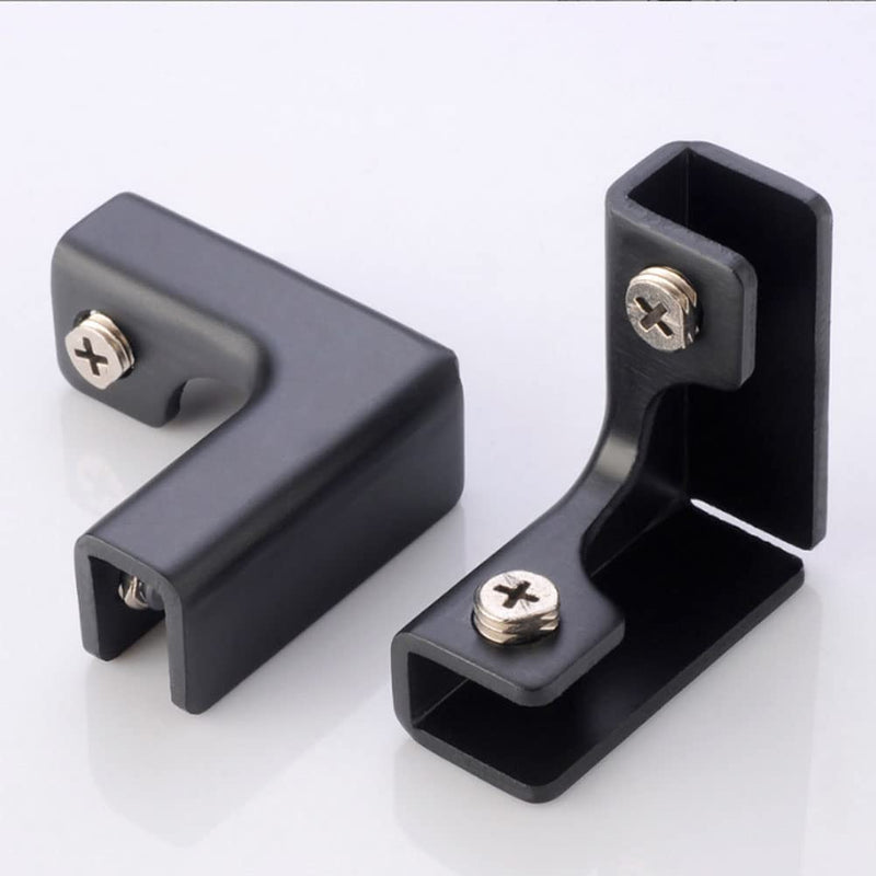 jinyatu 4Pcs Glass Clamp Square Glass Frame 90 Degree Corner L Shape Glass Connector Clip Holder for Rimless Aquarium Shower Door Cube Glass Panel Fixing (Max Clamp 10mm Thick) Max Clamp 10mm thick