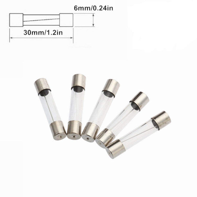 10Pcs 6x30mm F25AL250V Fast Blow Glass Fuse 25Amp 250V 0.24x1.18 Inch 25A Quick Blow Fuse