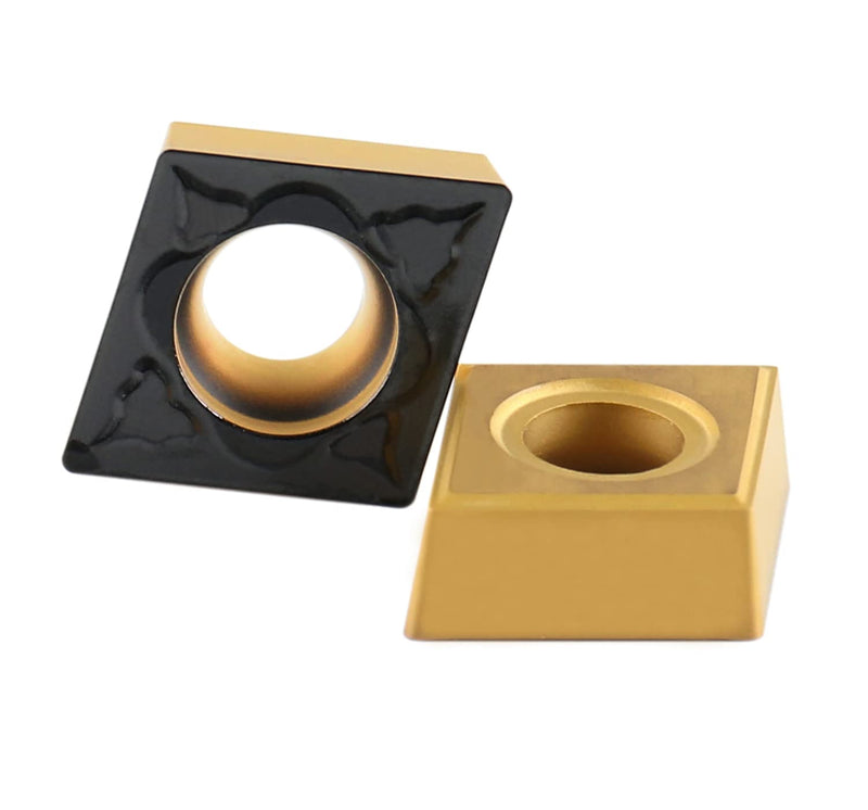 Accusize Industrial Tools Ccmt32.51-Md Cvd Coated Carbide Inserts, 10 Pcs/Box, Black and Yellow, 2200-1014