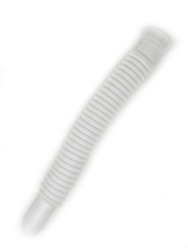 1-1/2 Inch x 15 inch Flexible Extension Tube with Slip-Joint Nut and Washer, White Polypropylene
