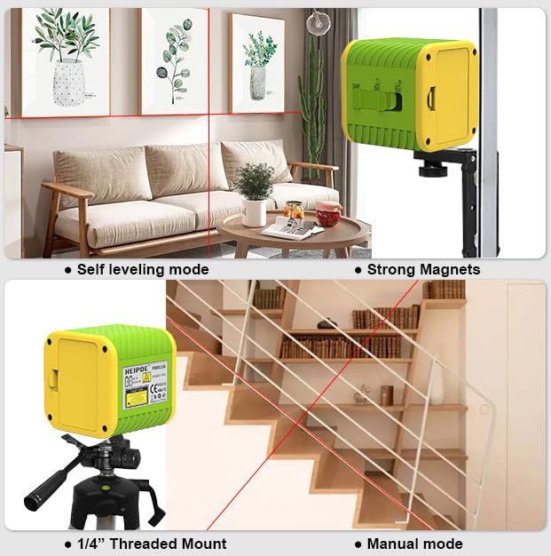 Red beam 2 linse laser level corss line self-leveling laser tool with Target board, mini bracket