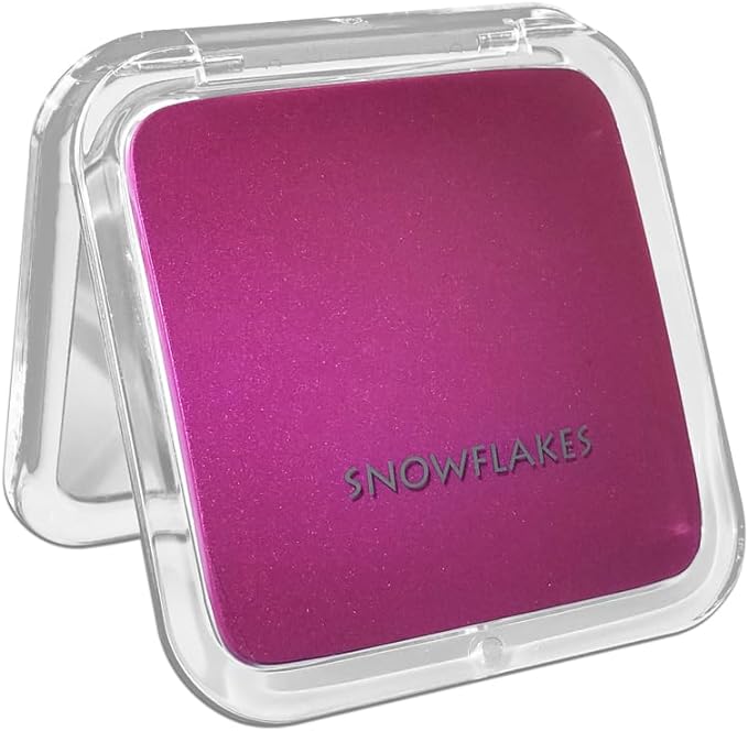 Magnifying Mirror Compact Mirror Snowflake Elegant Compact Pocket Mini Makeup Mirror Double Sided 1x/15x Magnification Cosmetic Mirror Handheld Portable for Travel and Handbags Purple - NewNest Australia