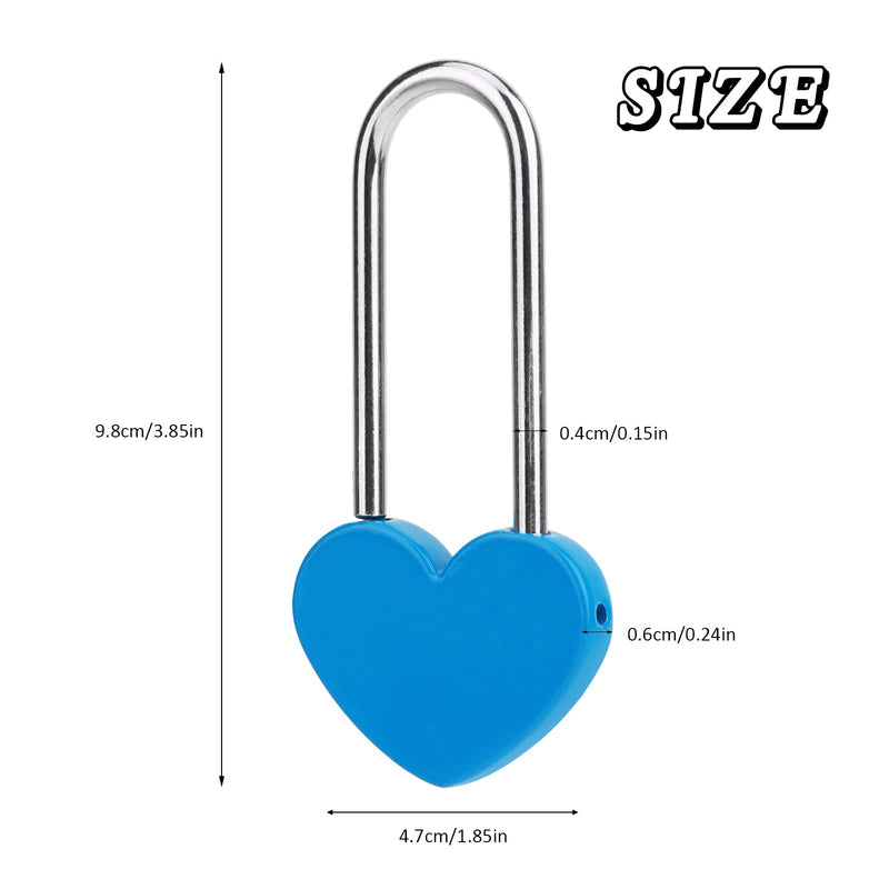 25PCS Blue Love Lock No Key Heart Padlocks 3.5" 50mm Aluminum Unity Locks 25 Pieces
