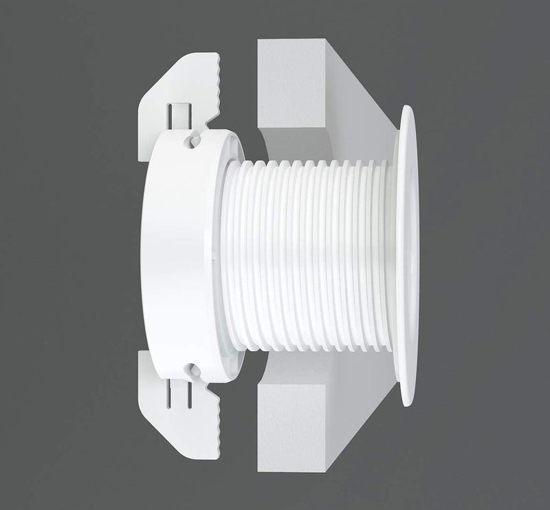 (White) Cable, Wire, Cord Management - Self Locking Grommet with Cover for Walls, Ceilings, Desks, Used for All Surfaces 3/8” to 1” Thick, Made in USA White