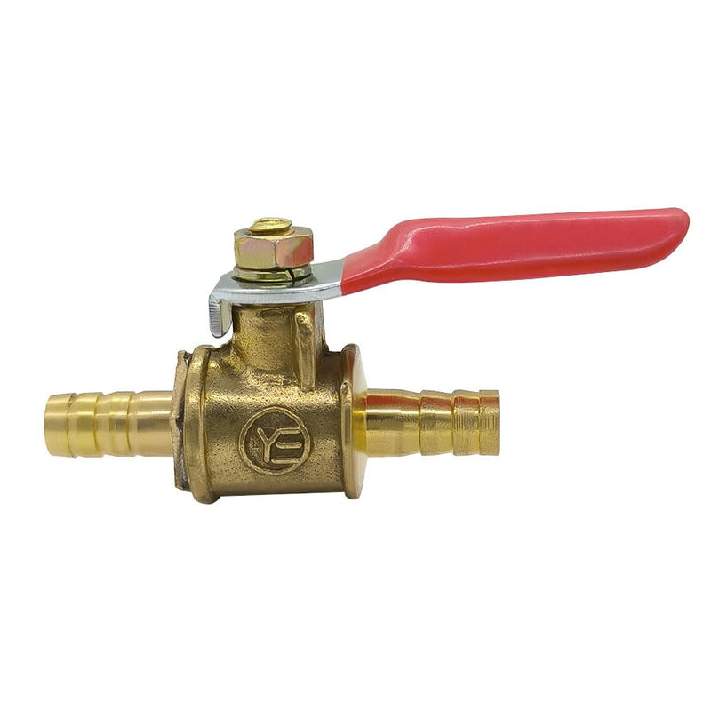 Hooshing 2PCS 1/4" Hose Barb Ball Valve Brass Shut Off with Clamps Pipe Tube Fitting for Water Oil Fuel 2