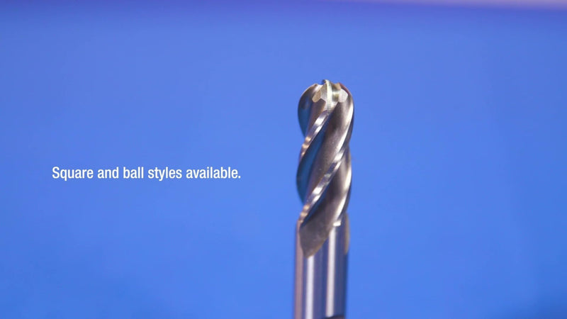 Drill America DWCT1118 1/2" X 1/2" High Speed Steel 2 Flute Single End Ball End Mill, DWC Series