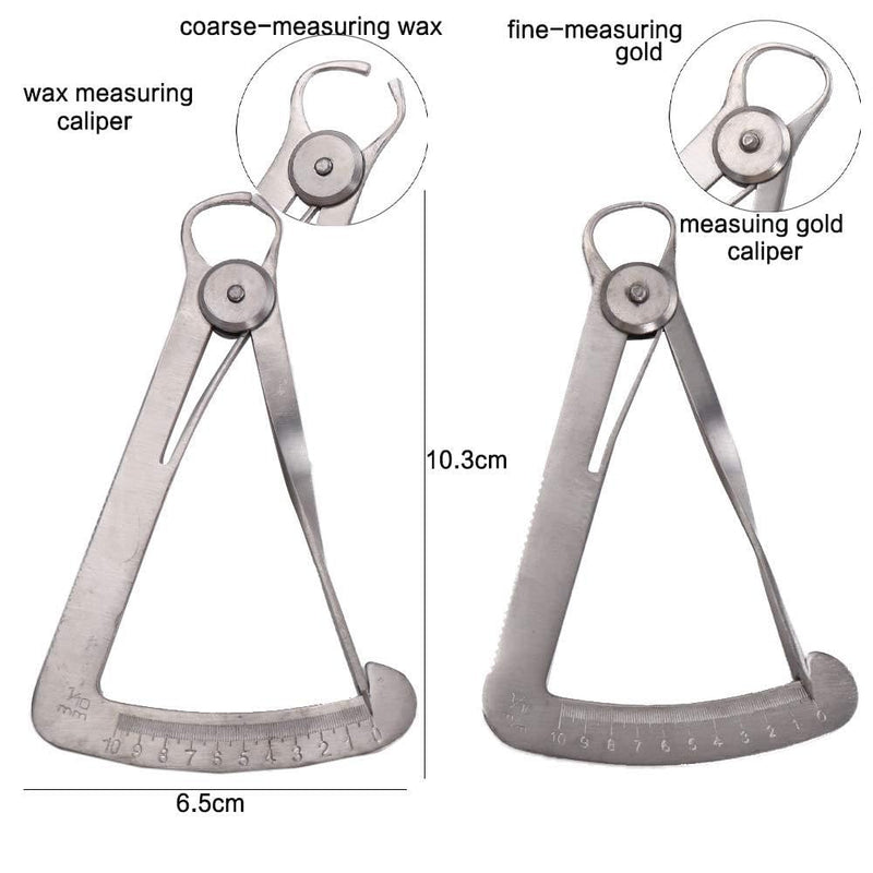 Stainless Steel Inside Calipers Gauge Measuring Caliper Dental Orthodontic Gauge, Measuring Gauge Caliper 0-10mm, Dental Gauge Caliper Dentist Lab Measuring Instruments Tool
