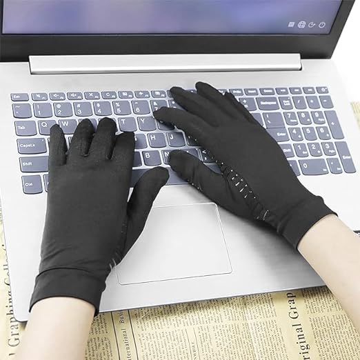 2-Pairs Pack Copper Full Finger Compression Gloves, Copper Arthritis Gloves for Women & Men Relieve Pain from Arthritis Pain, Swelling and Rheumatoid, and Everyday Hands Support (Small (Pack of 2)) Small (Pack of 2)
