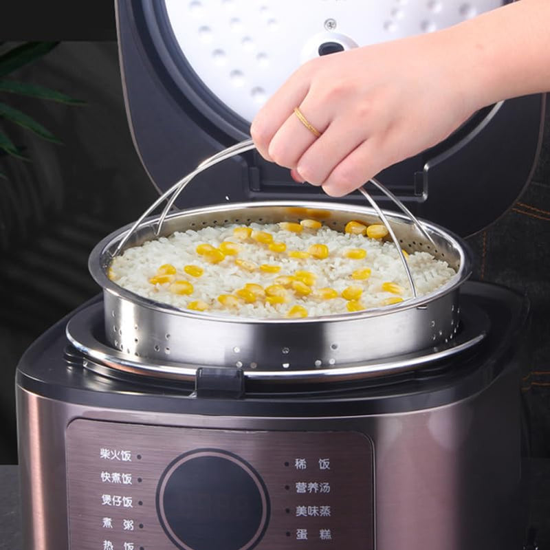 Stainless Steel Steamer Basket with Trivet Rack 8.26 Inch Food Steamer Pot Accessory for Rice Vegetables Seafood Buns Dumplings Kitchen Cooking