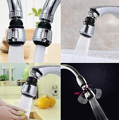 2PCS 360 Degree Swivel Faucet Aerator Deluxe Water Saving Faucet Sprayer Water Saving Bubbler Pressurized Faucet Filter Kitchen Accessories (360 Degree, Count, 2) 2.0