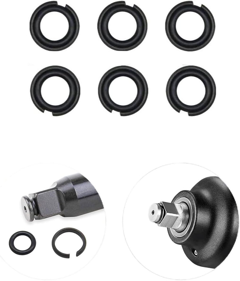 (10+10 Sets) 3/8" and 1/2'' Impact Retaining Ring for Mmilwaukei Impact Friction Ring Clip with O-Ring, Electric/Pneumatic Type Impact Wrench, Retainer Impact Lock Ring Anvil Install Tool Included