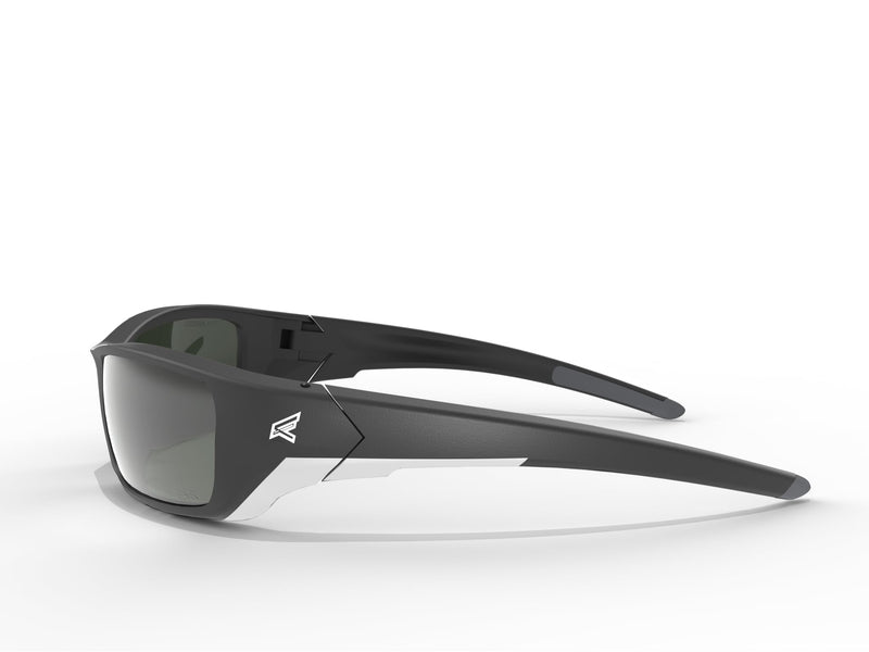 EDGE Reclus Black Safety Glasses, High Impact Rated Z87.1+ Tested, Non-Slip Protective Eyewear, Lightweight Sunglasses Polarized G-15 Silver Mirror