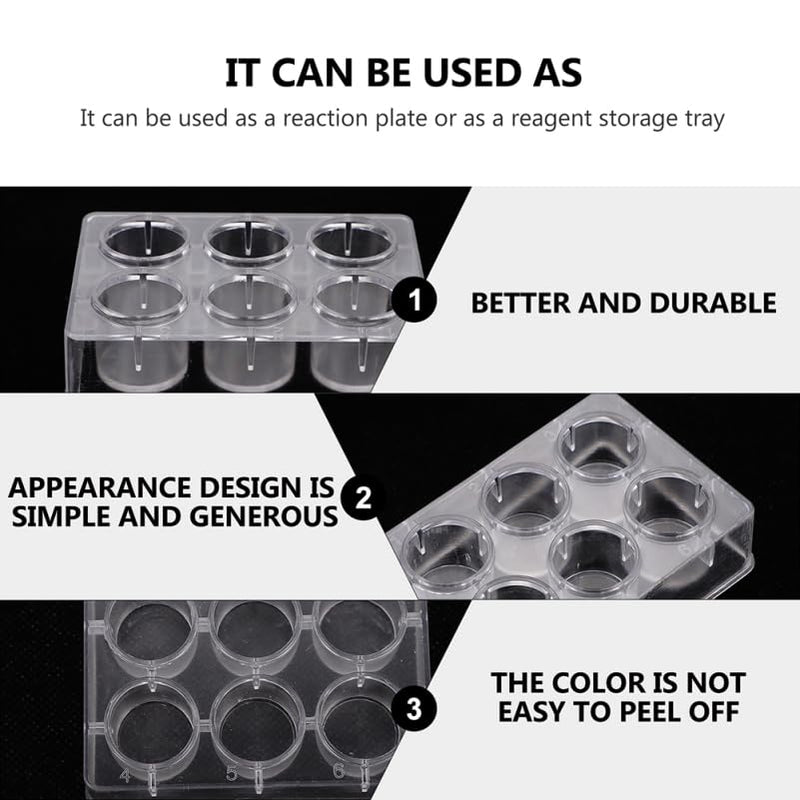 ULTECHNOVO 10 Pcs Reaction Plates Transparent Well Hole Board for Chemistry Experiments Laboratory Supplies Microchemistry Stem Science Education 3.34 X 2.36 X 0.98 in