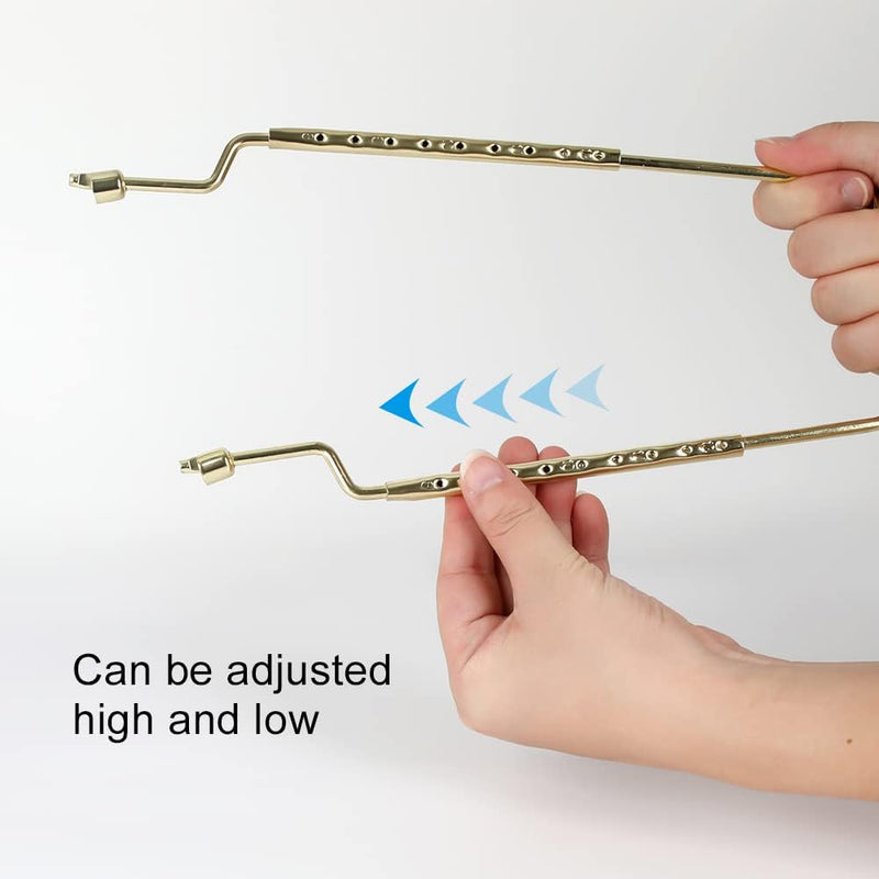 8 9 10 11 12 inch Lamp Shade Harp Holder, ALUCSET Adjustable Lamp Harp Kit, Fit Both Standard Lamp Rod and E14 E26 E27 Light Base UNO Fitter Adapter Converter Finial Set, Lampshade Bracket Gold