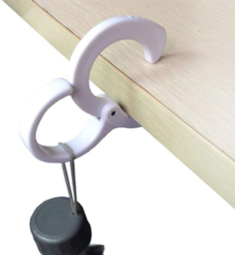 White Hanging Hooks, Multi-Purpose Hanging Hooks Hangers,Table Edge Hook,Hook Clip,Hanging Clips Hook,Windproof Hook, for Home, Office, Workshop, Exhibition(6 PCS, White)