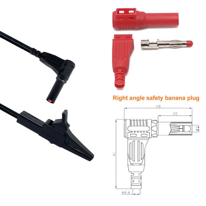 Heavy Duty Alligator Clips Test Leads for Multimeter & Voltmeter - Large Gator Test Lead with Insulated Clamps - Alligator Clips Electrical Testing, Automotive Circuits,Banana Plug Meter Leads, 3 Ft HDERJ-001