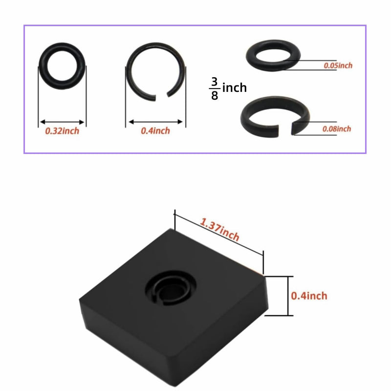 (6+6 Sets) 1/2” and 3/8" Impact Retaining Ring Clip Friction Ring with O-Ring for Mmiwauukiiii Electric/Pneumatic Type Impact Wrench, Retainer Ring Anvil Install Tool Included