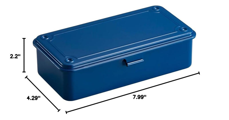 TOYO Steel Tool Box T-190 NV (Navy) H7.99×W4.29×D2.20inch Steel Trunk For Pegs, Metal fittings, Pen, Accessory, And Utility Knife Made In Japan