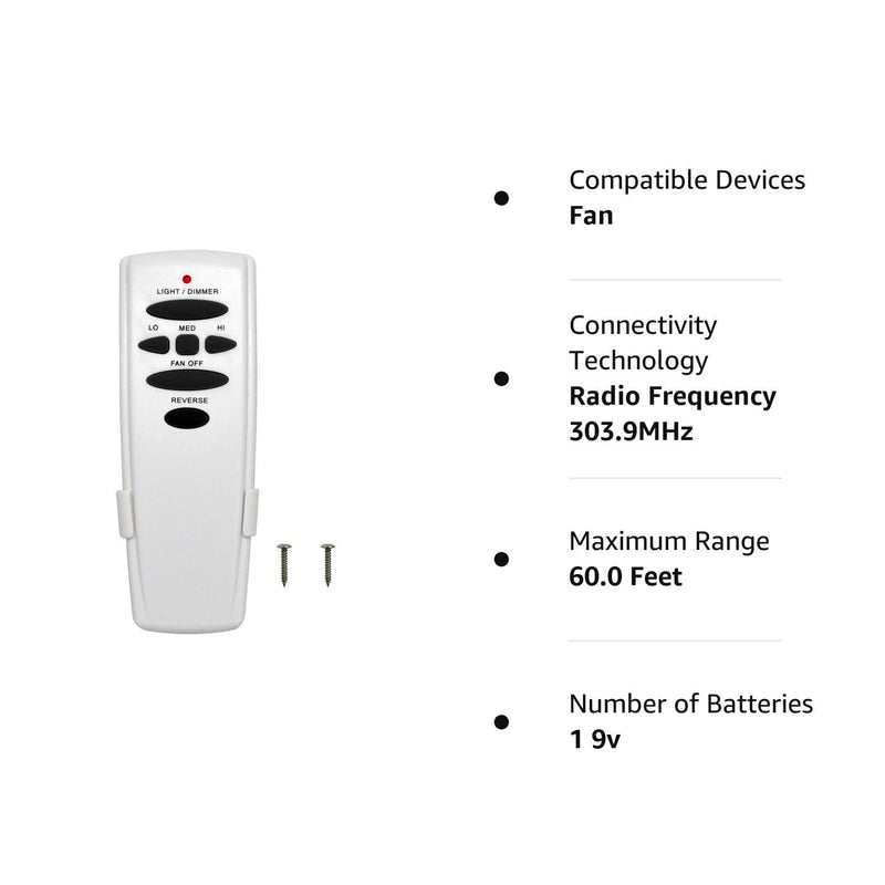 HD6 Ceiling Fan Remote Control Replacement for Hampton Bay Hunter, w/Reverse Light Dimmer 3-Speed Wall Mount,for UC7078T CHQ8BT7078T CHQ7078T L3HMAY97FANHD L3H2003FANHD Fan-HD(Remote Only) C: With Reverse
