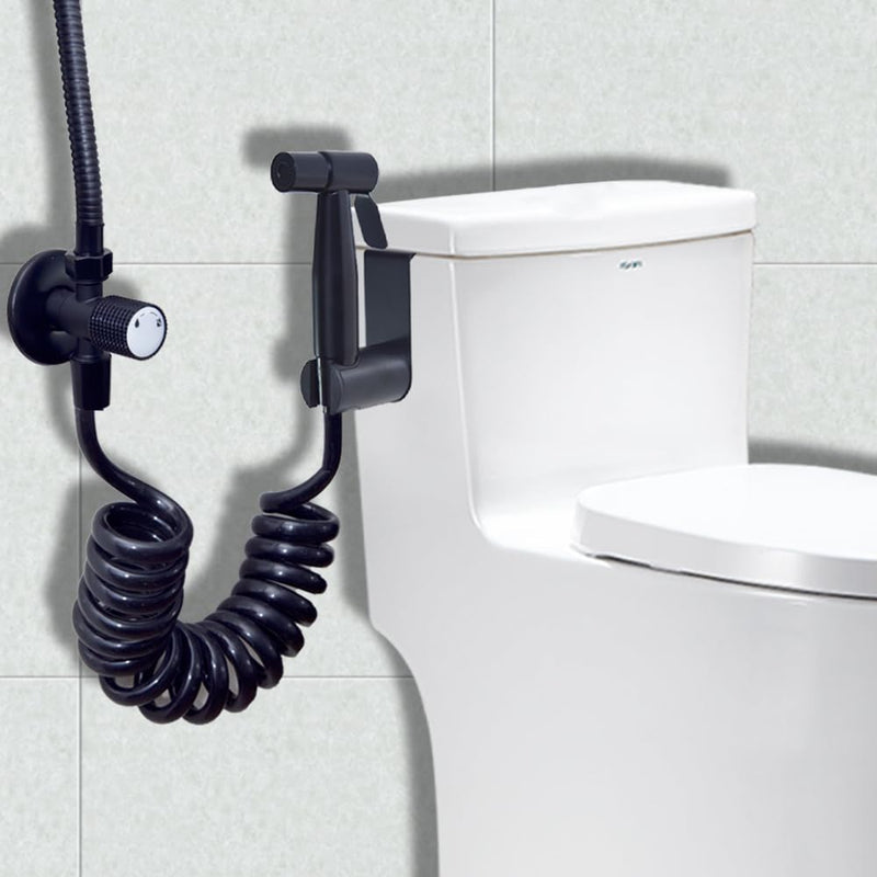 MLD Toilet Companion Bidet Pet Cleaning Bathing Caliber Pressurized Water-Saving Copper Metal Valve Body for Multi-Purpose use, Toilet, Bathtub, Bathroom Cleaning(3 Styles) (Dark Black)