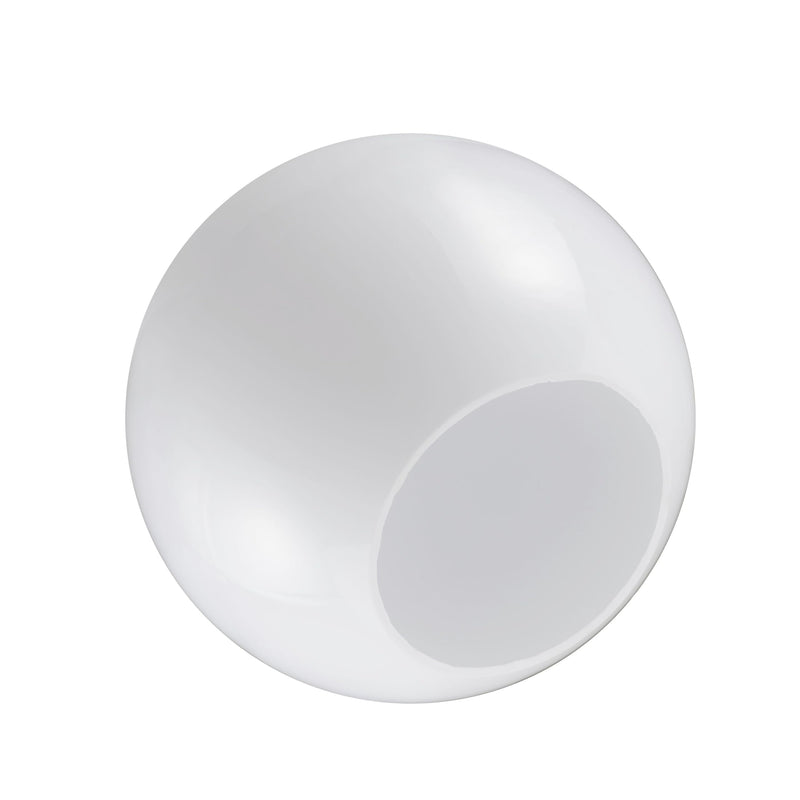 Aspen Creative 28002-31, 7-3/4" White Acrylic Replacement Lamp Post Globe with 3-3/4" Neckless Opening 7-3/4" with 3-3/4" Neckless Opening
