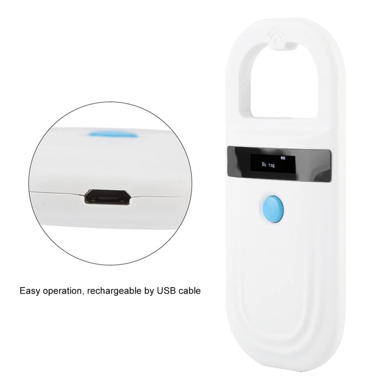 ASHATA Pet Microchip Scanner, Rechargeable Animal Chip ID Scanner OLED Display Support FDX B ISO11784 / 11785 EMID Handheld RFID Reader for Animal/Pet/Dog/Cat