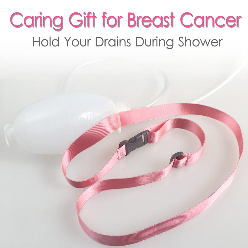Drain Lanyard for Shower After Mastectomy, Shower Lanyard for Drains After Tummy Tuck, JP Drain Lanyard Holder for After Breast Surgery Drainage Bulb, Pink (Pack of 2) Showerlanyard/Pink