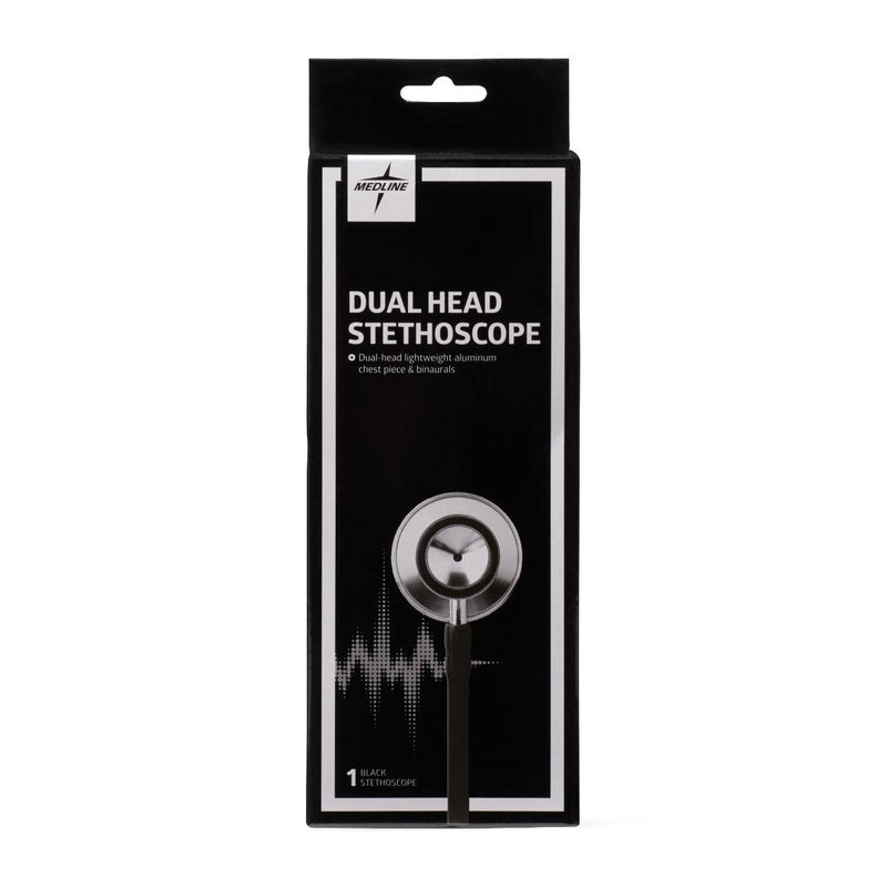 Medline Dual-Head Stethoscopes, Black