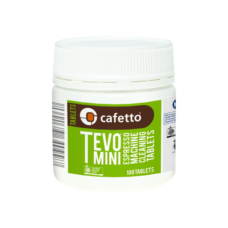 Cafetto Tevo Tablets Mini 1.5g 100 Tablets for manual and semi automatic espresso machines. Compatible with Breville, Sage, Gaggia, Rancilio, Rocket, ECM, Profitec, Lelit.