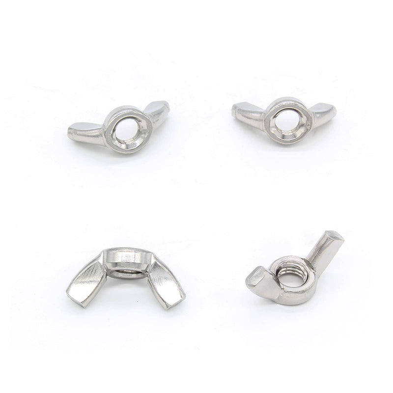 60 PCS Wing Nuts 1/4"-20, Stainless Steel Butterfly Wing Nuts, Hand Twist Tighten Ear Wingnuts Fasteners Parts