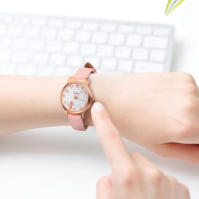 LEDMOMO Student Watch, Kids Watch, Watch, Watch, Kids, Cat Pattern, Cute, Cat Watch, Girls, Students, Pink - NewNest Australia