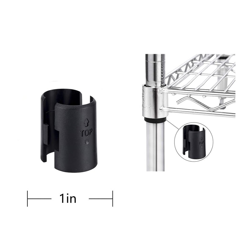 24 Pack Pairs Wire Shelving Shelf Lock Clips for 1 Inch Post - Shelving Sleeves Replacements for Wire Shelving System (24 Pcs 1 Inch Dia) 24 Pcs 1 Inch Dia