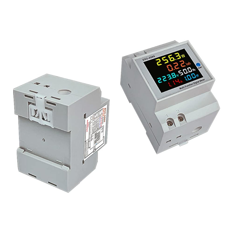 Digital Single Phase Energy Meter Tester Electricity Usage Monitor AC 110V 40V~300V 100A Ampermeter Power Voltmeter Ammeter Voltage Amps Watt Kwh Frequency Power Factor Meter Multimeter (Built-in CT) Built-in CT