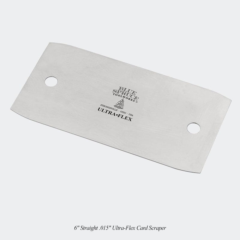 Blue Spruce Toolworks Straight 6" Card Scraper Set, 3 Flex Options, Smooth and Refine Flat Surfaces, Rectangular Card Scraper for Woodworking, USA Made
