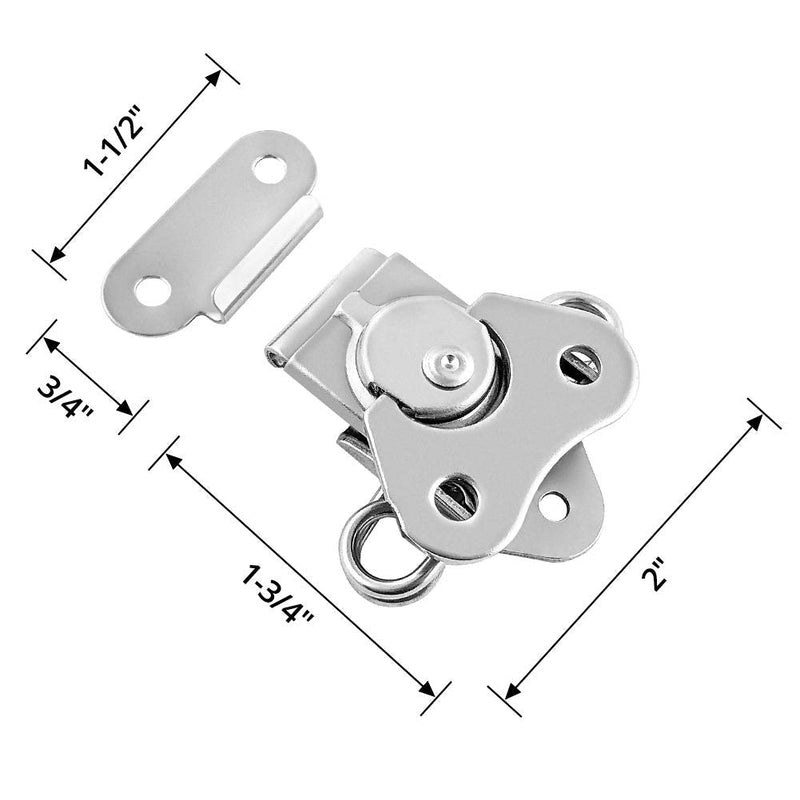 QWORK Heavy Duty Stainless Steel Latch for Flight Cases and Equipment Boxes, 4 Pack 2" x 1-1/2", High Working Loads, Excellent Anti-Corrosion 2" x 1-1/2"