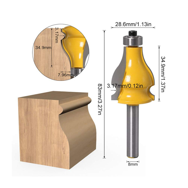 Router Bit Set 2pcs Handrail Router Bits for Woodworking Carpentry Tools Electric Router Bits Set