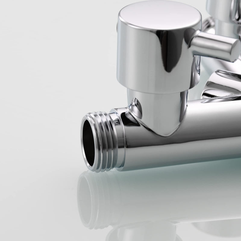 Tecmolog G1/2 Shower Diverter Shut Off Valve Brass Shower Head Splitter 2 Way for Bathroom, Chrome, DSF014A